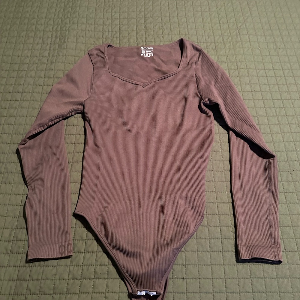 Brown Long Sleeve Bodysuit
